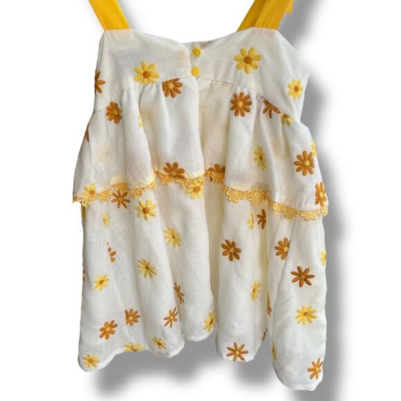 Girls Size 4T White & Yellow Daisy Sundress with Matching Purse - Picture 9 of 12